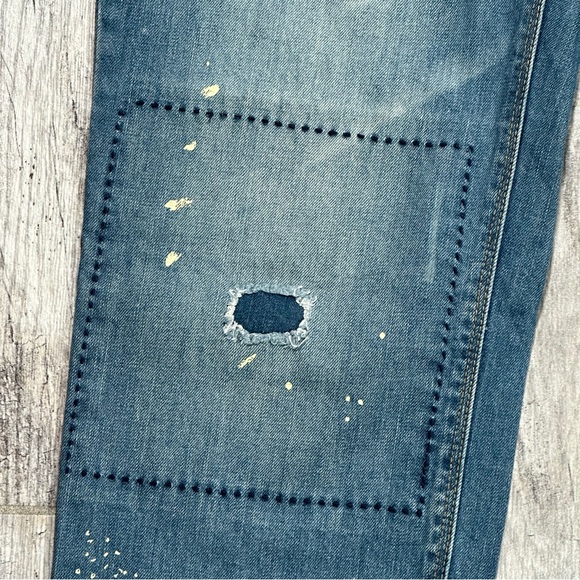 EDDIE BAUER Relaxed BOYFRIEND Floral  Embroidered Distressed Patchwork Jeans 6 - Picture 5 of 15